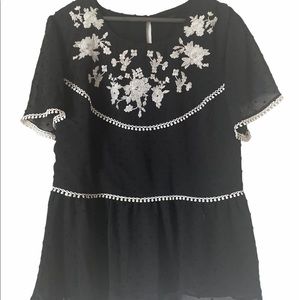 Black and White blouse with beautifull details